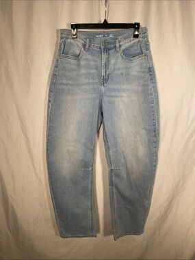 OLD NAVY WOMENS WOW HIGH RISE BARREL JEAN 10 TALL
